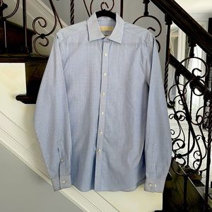 MICHAEL KORS Men’s  Slim Fit Non Iron Dress Shirt Blue Size 15 34/35